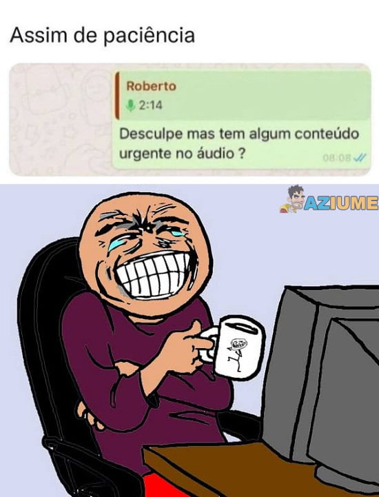 Quando me enviar um áudio grande