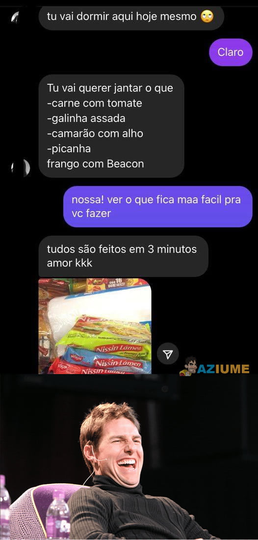 O que você vai querer jantar?