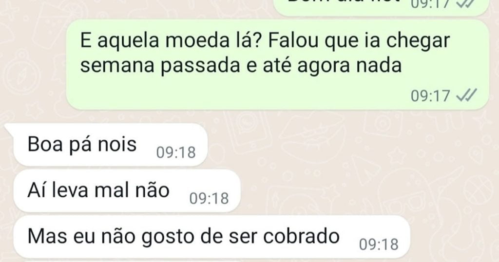 Eu não gosto de ser cobrado Eu não gosto de ser cobrado