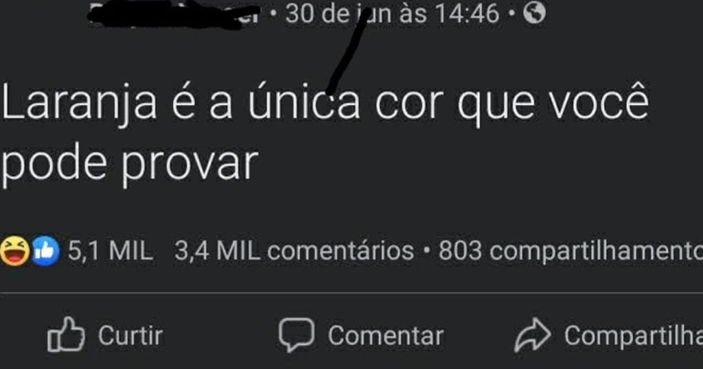 Laranja é a única cor que você pode provar