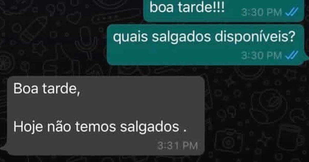 Como é difícil de comprar salgados