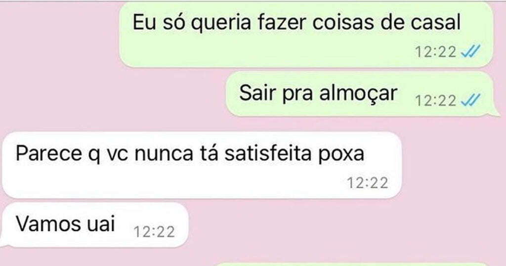 A namorada só quer ir em um lugar chique