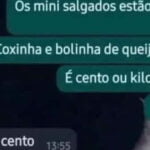 O cento do salgado que vem 40 unidades