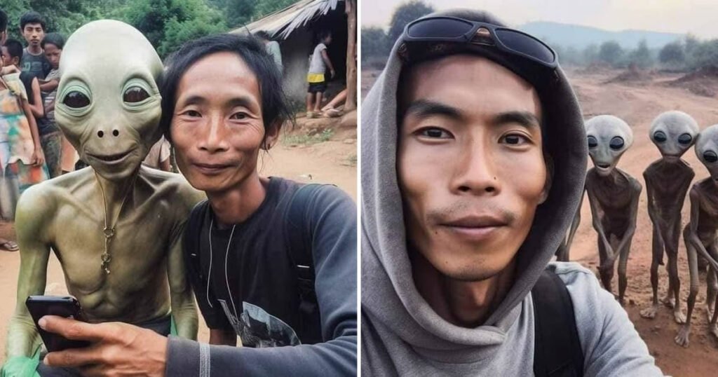 Uma selfie com os turistas Uma selfie com os turistas