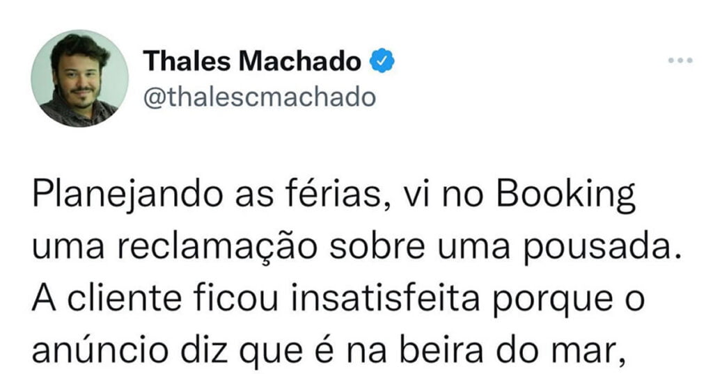 Mulher reclamou da variação da maré