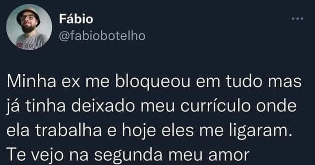 Quero ver ela bloquear ele agora