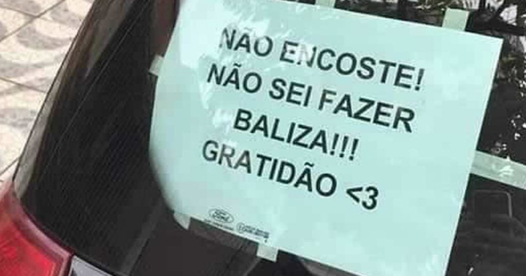 A sinceridade de um novo motorista