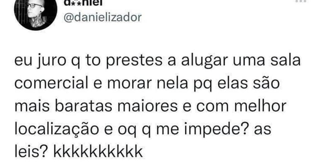 Alugar uma sala comercial para morar Alugar uma sala comercial para morar