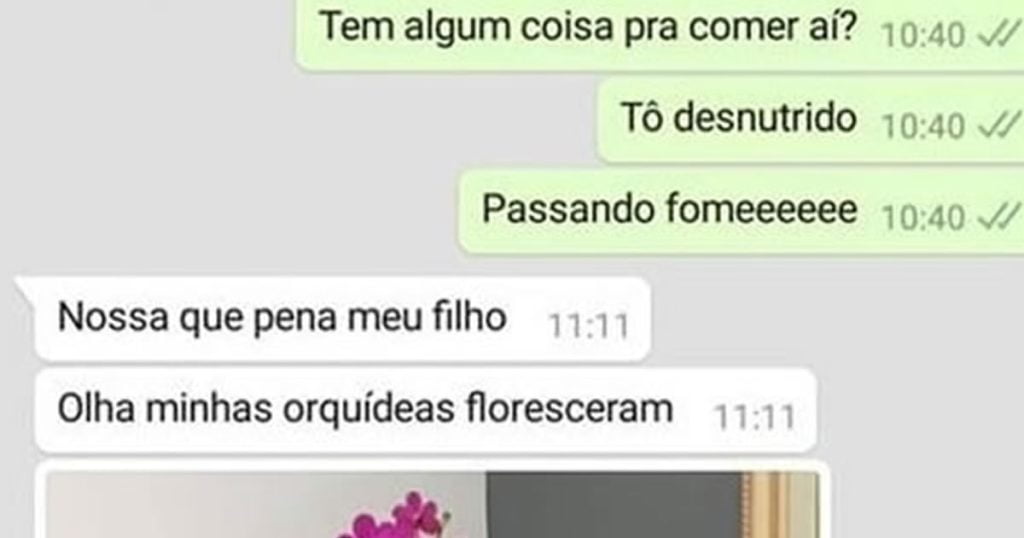 Quando o filho sai de casa e percebe que a comida não aparece por si só Quando o filho sai de casa e percebe que a comida não aparece por si só