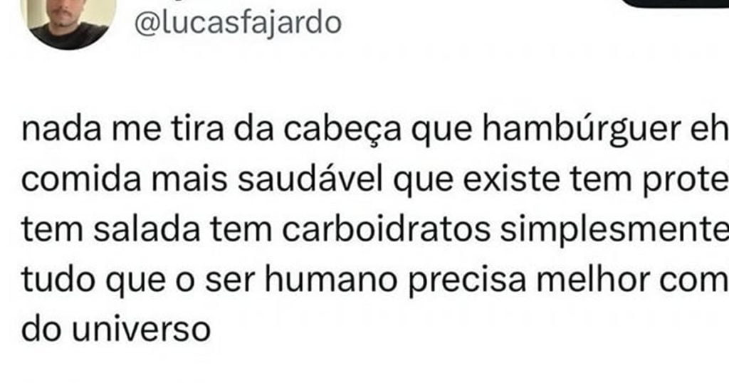 O hambúrguer é a comida mais saudável que existe