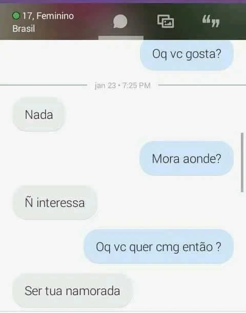 O que você quer comigo então?