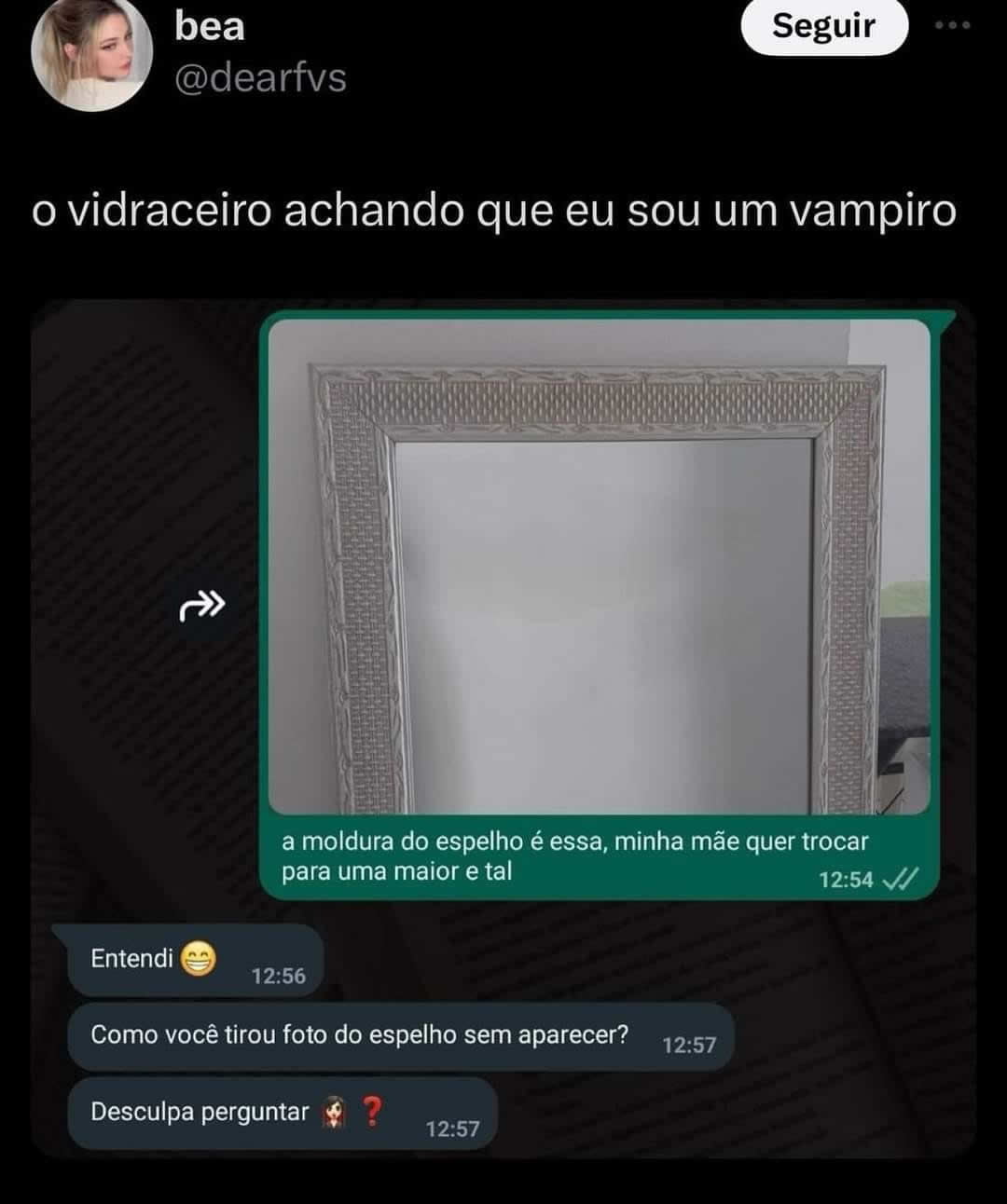 O vidraceiro achando que cliente é um vampiro O vidraceiro achando que cliente é um vampiro