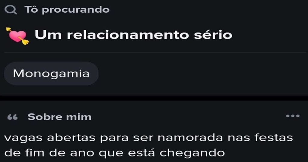 Vaga para relacionamento para o fim de ano Vaga para relacionamento para o fim de ano