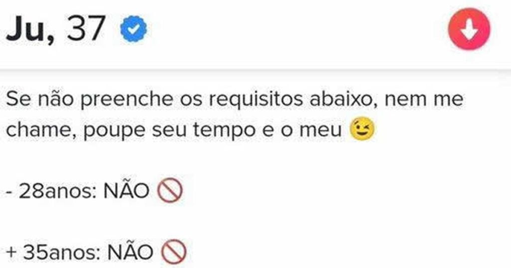 As pessoas estão exigindo muito no Tinder As pessoas estão exigindo muito no Tinder