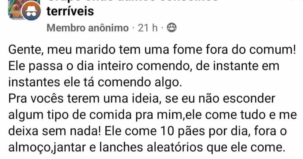 O marido que é um esfomeado O marido que é um esfomeado