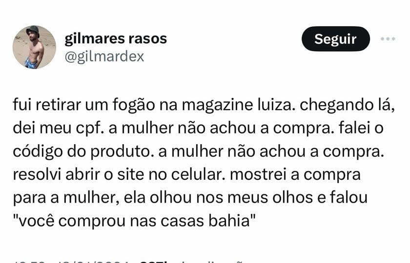 Quando você faz a compra em uma loja e pensa que foi na outra Quando você faz a compra em uma loja e pensa que foi na outra