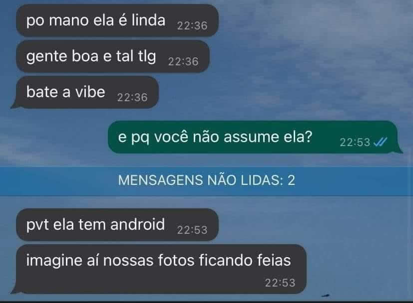 Um motivo diferente para não assumir ela