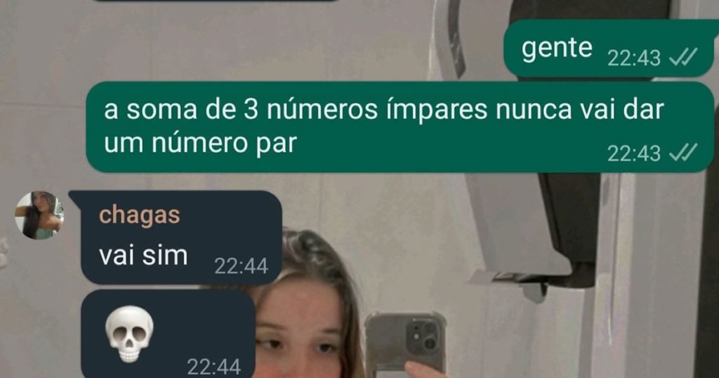 A soma de 3 números ímpares nunca vai dar um número par A soma de 3 números ímpares nunca vai dar um número par