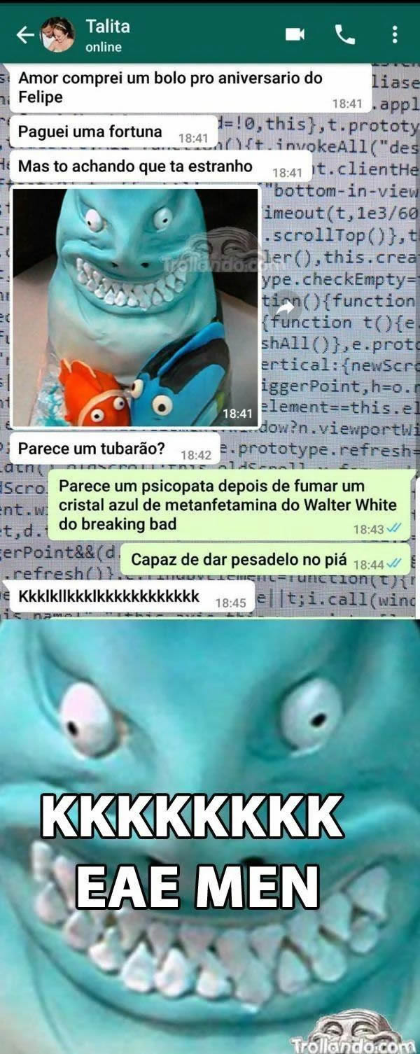 Bolo de tubarão psicopata Bolo de tubarão psicopata