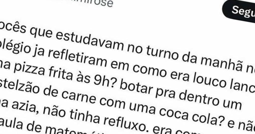 Mas qual era a escola que tinha pizza e pastel? Mas qual era a escola que tinha pizza e pastel?