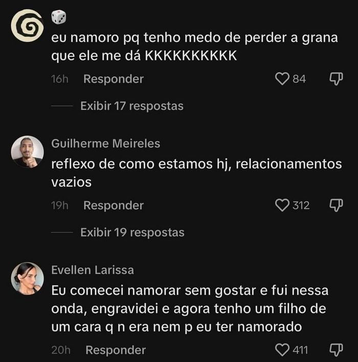 Já namorei um ano sem gostar do cara