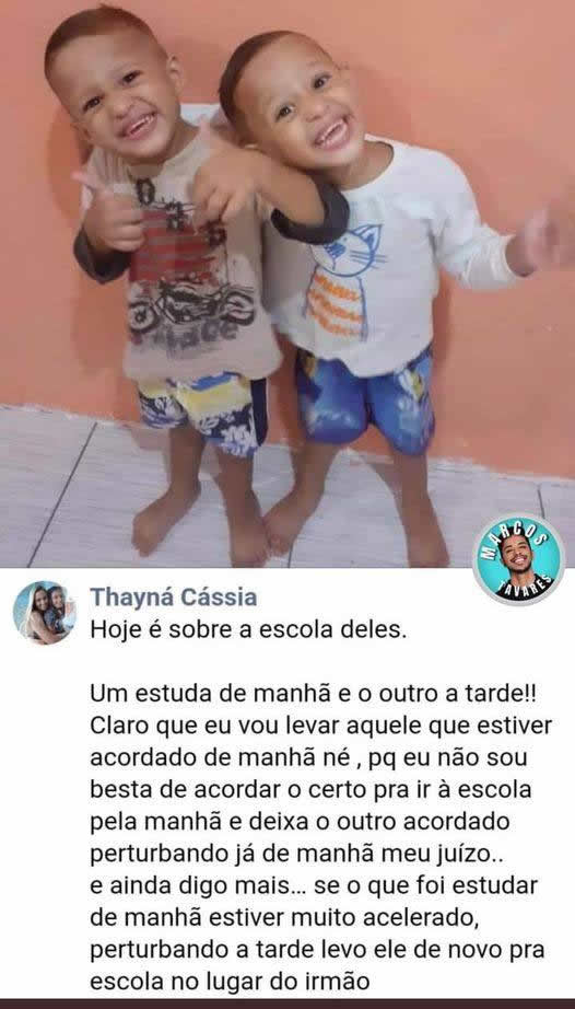 Quando a mãe tem filhos gêmeos