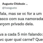 Quando você vai em um churrasco com sua namorada