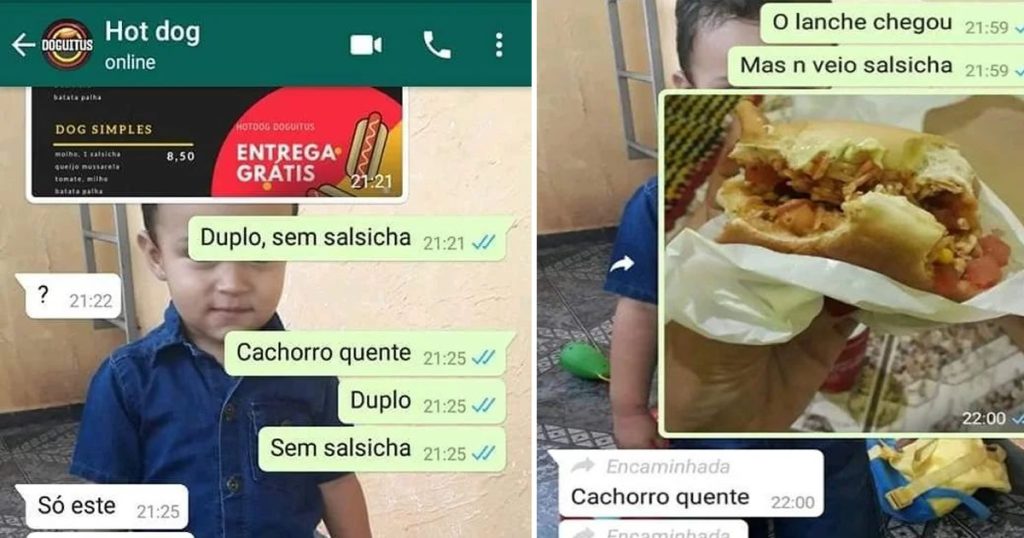 Um Hot Dog duplo sem salsicha