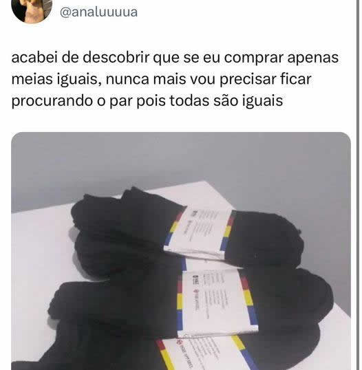 Isso faz sentido: Comprar meias iguais
