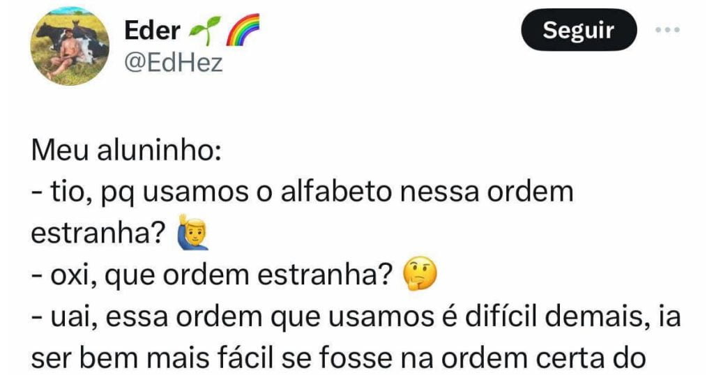 Ordem certa de usar o alfabeto Ordem certa de usar o alfabeto