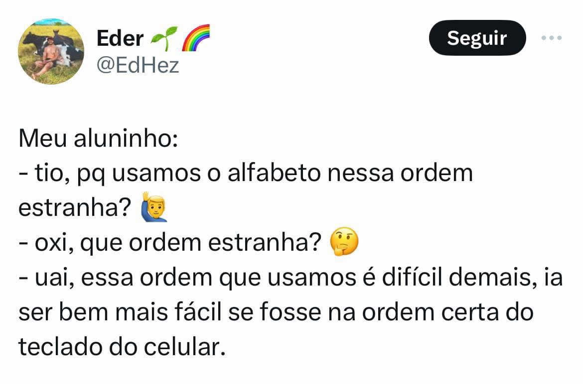 Ordem certa de usar o alfabeto