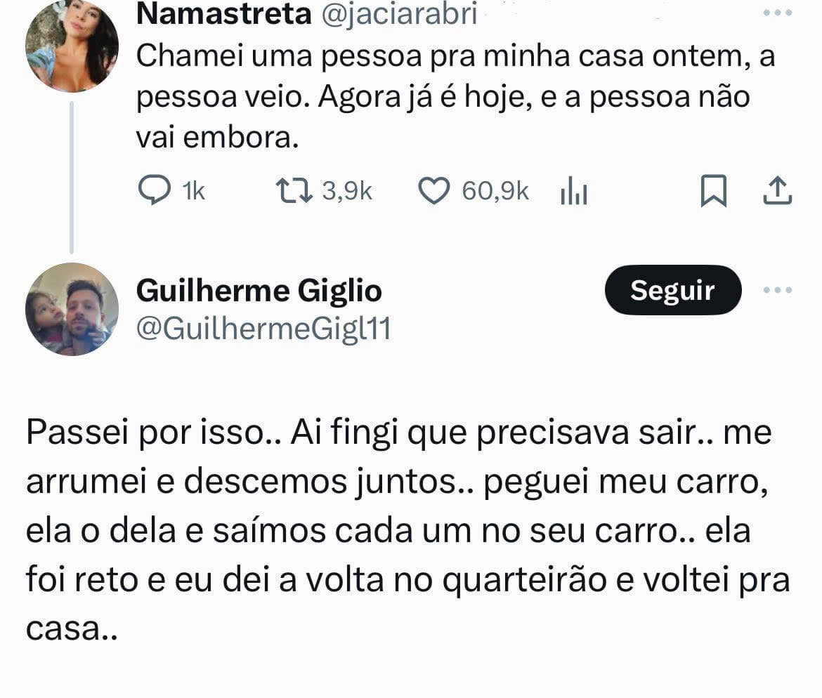 Quando você chama alguém para sua casa e a pessoa não vai embora Quando você chama alguém para sua casa e a pessoa não vai embora