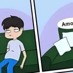 Na tranquilidade de um sofá verde