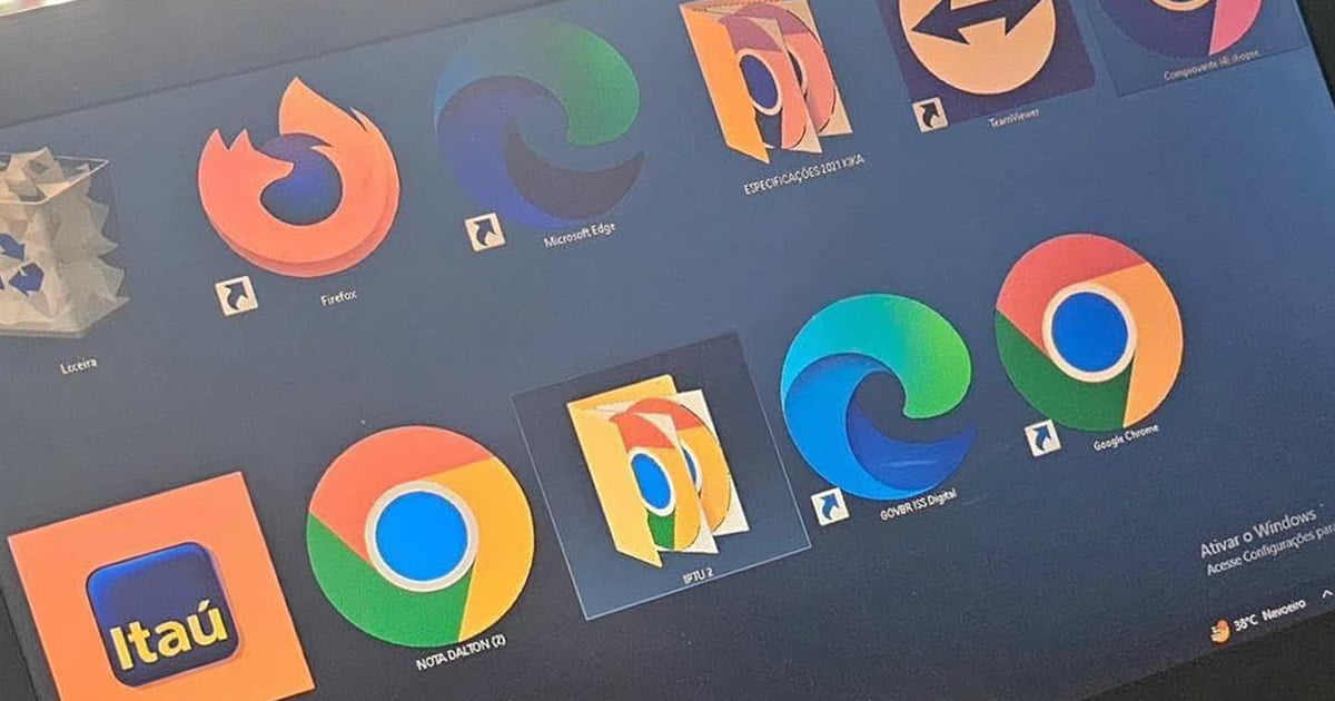 Aumentar os ícones do computador
