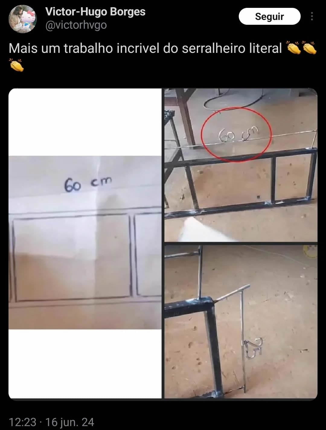 Ele seguiu a risca o pedido do cliente Ele seguiu a risca o pedido do cliente