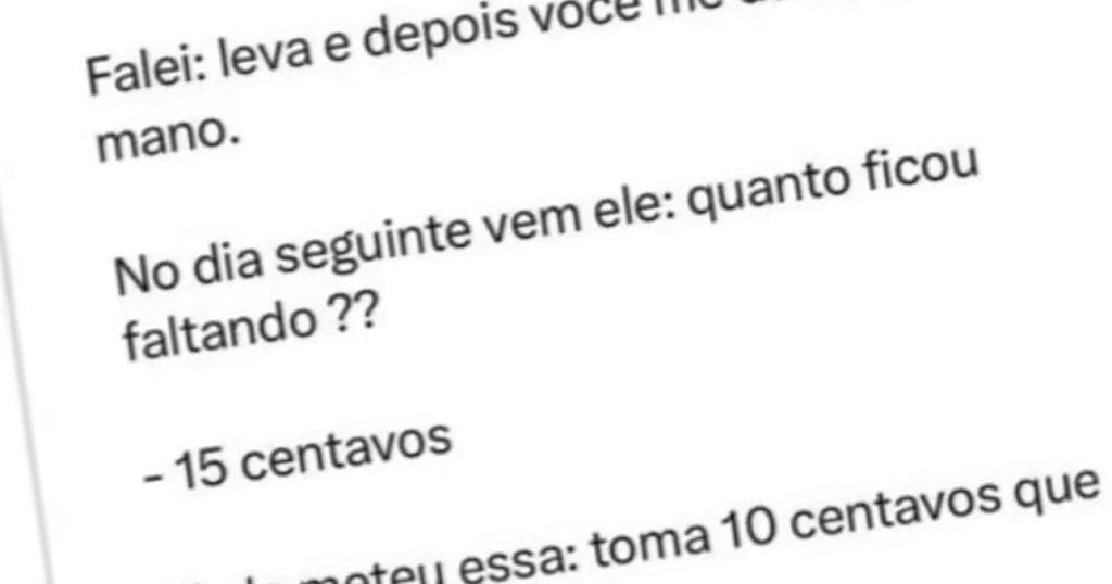 Moleque parcelou 30 centavos Moleque parcelou 30 centavos