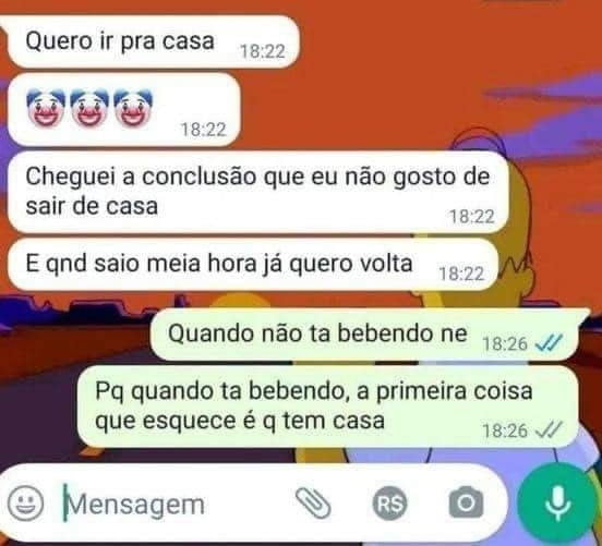 Eu não gosto mas de sair de casa