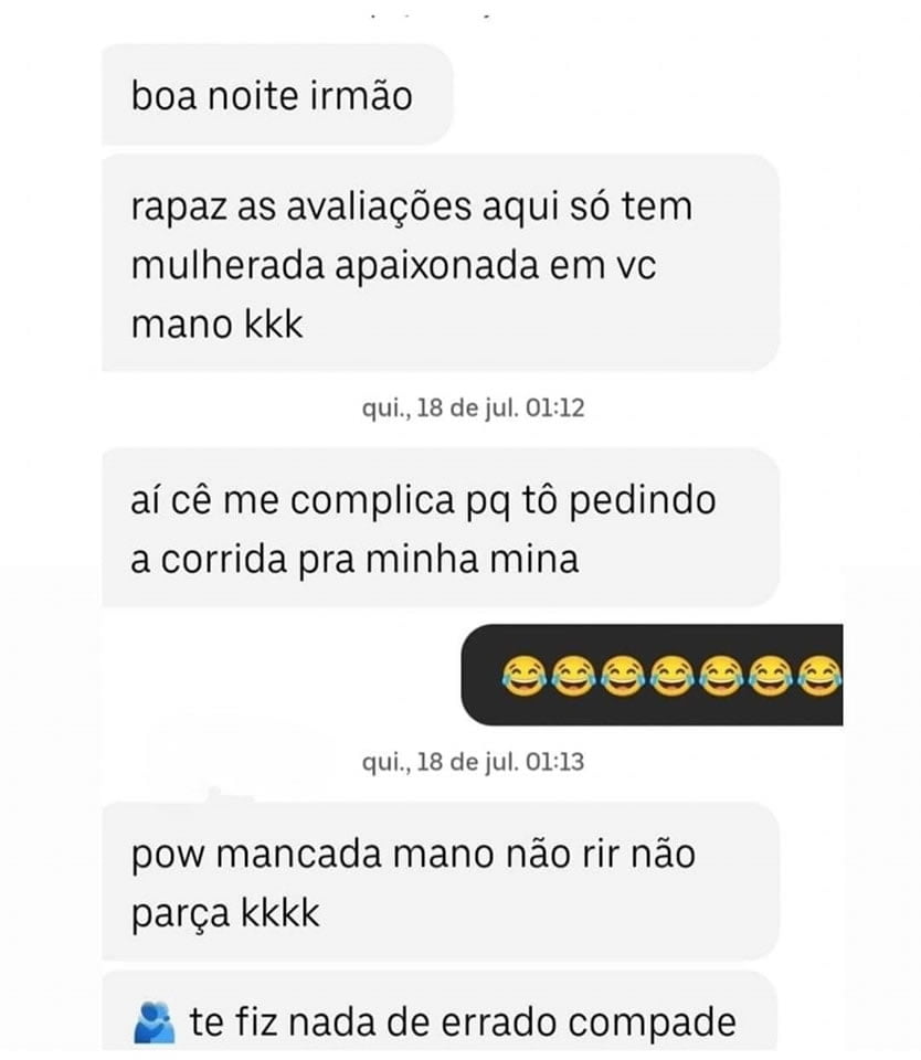 Quando o motorista do app é mais carismático