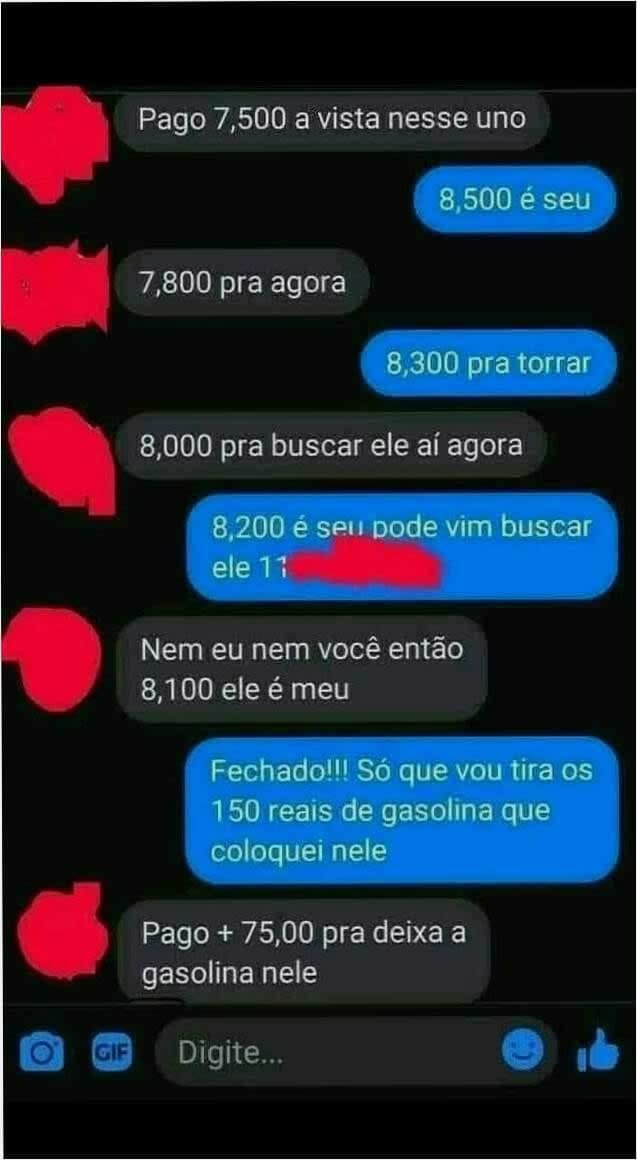 Negociação de carro: Quando a gasolina vale mais que o veículo!