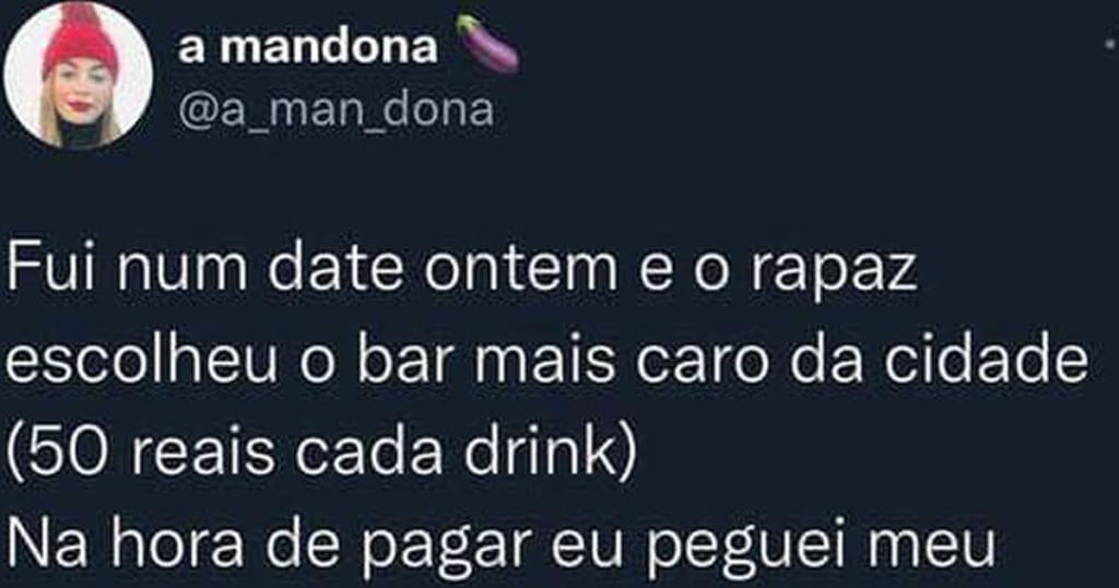 Quando o date é caro, mas o alívio é de graça!