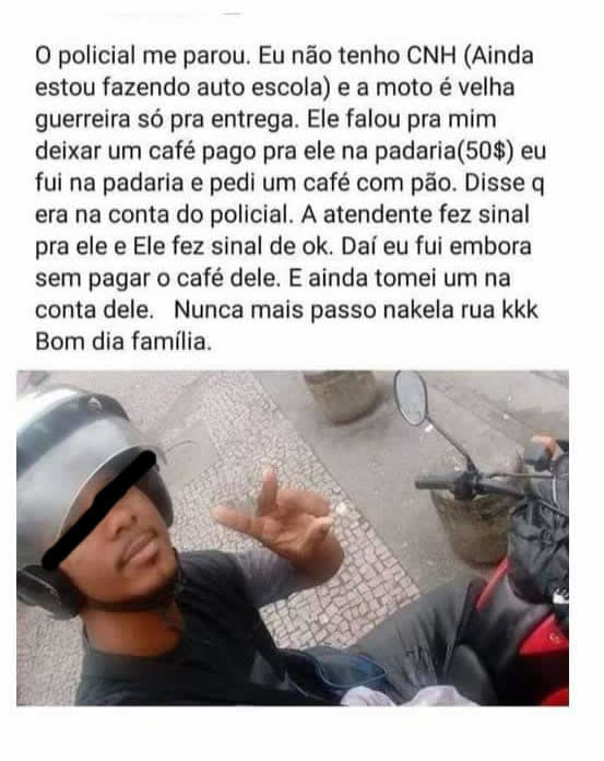 Café com polícia: A aventura de um motociclista sem CNH!