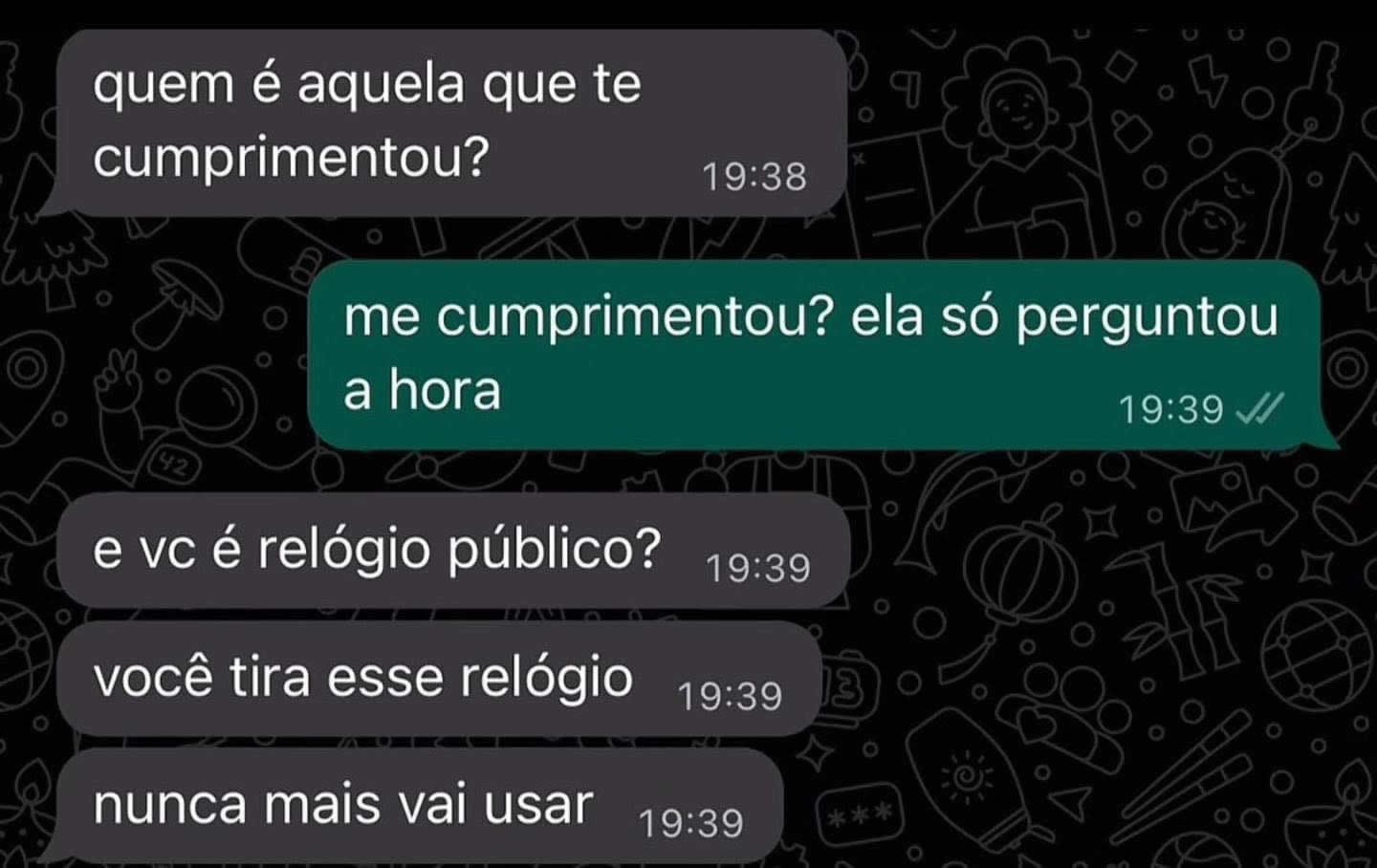 Perguntou as horas? Pode guardar esse relógio! Exclusividade no relacionamento!