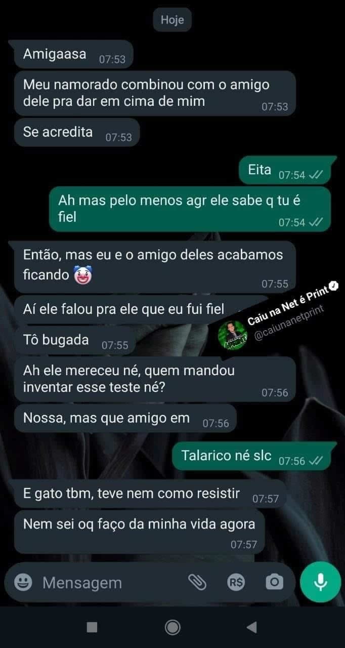 Talarico sem freio: Quando o teste de fidelidade vira teste de paciência! Talarico sem freio: Quando o teste de fidelidade vira teste de paciência!