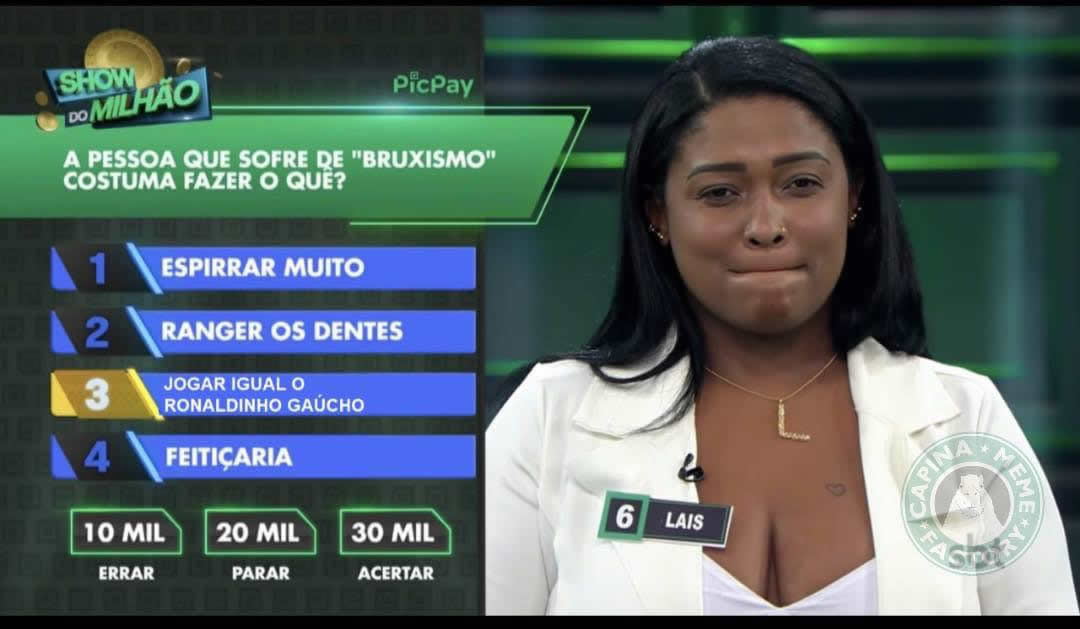 Bruxismo ou joga bonito? O Brasil nunca decepciona no Show do Milhão! Bruxismo ou joga bonito? O Brasil nunca decepciona no Show do Milhão!