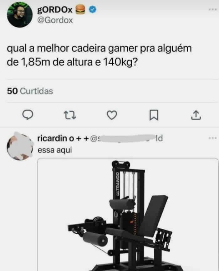 Cadeira gamer 2 em 1: Conforto pro game, força pro shape