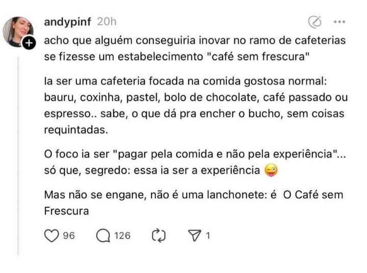 Café sem frescura: O revolucionário lugar onde coxinha é rainha e você não paga pela 'Experiência'!