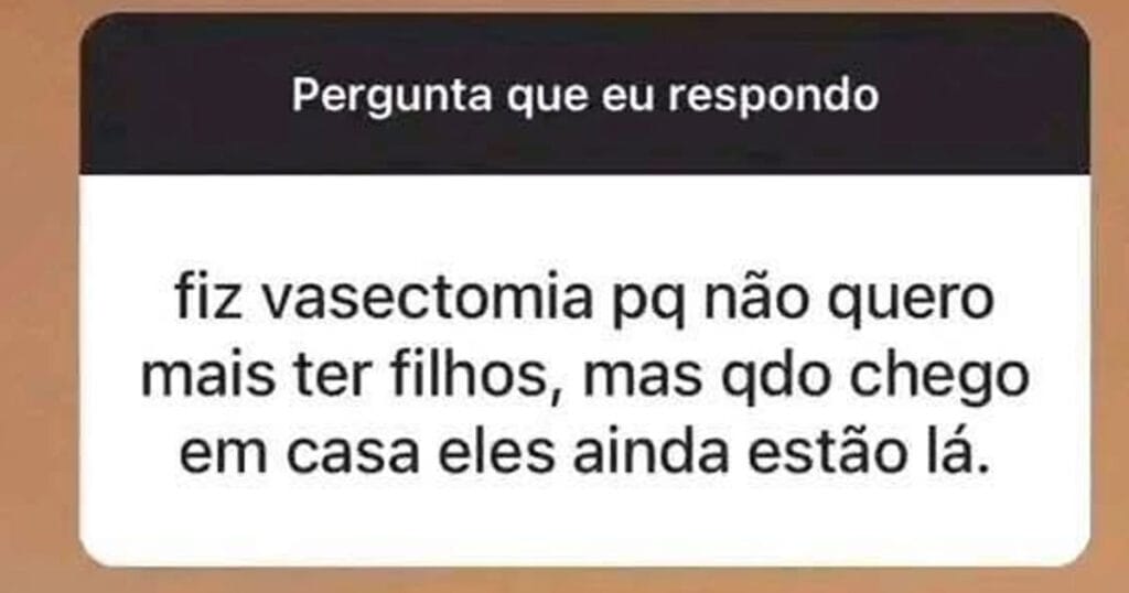 Fiz vasectomia e descobri que ela não cancela filhos já cadastrados no sistema! Fiz vasectomia e descobri que ela não cancela filhos já cadastrados no sistema!