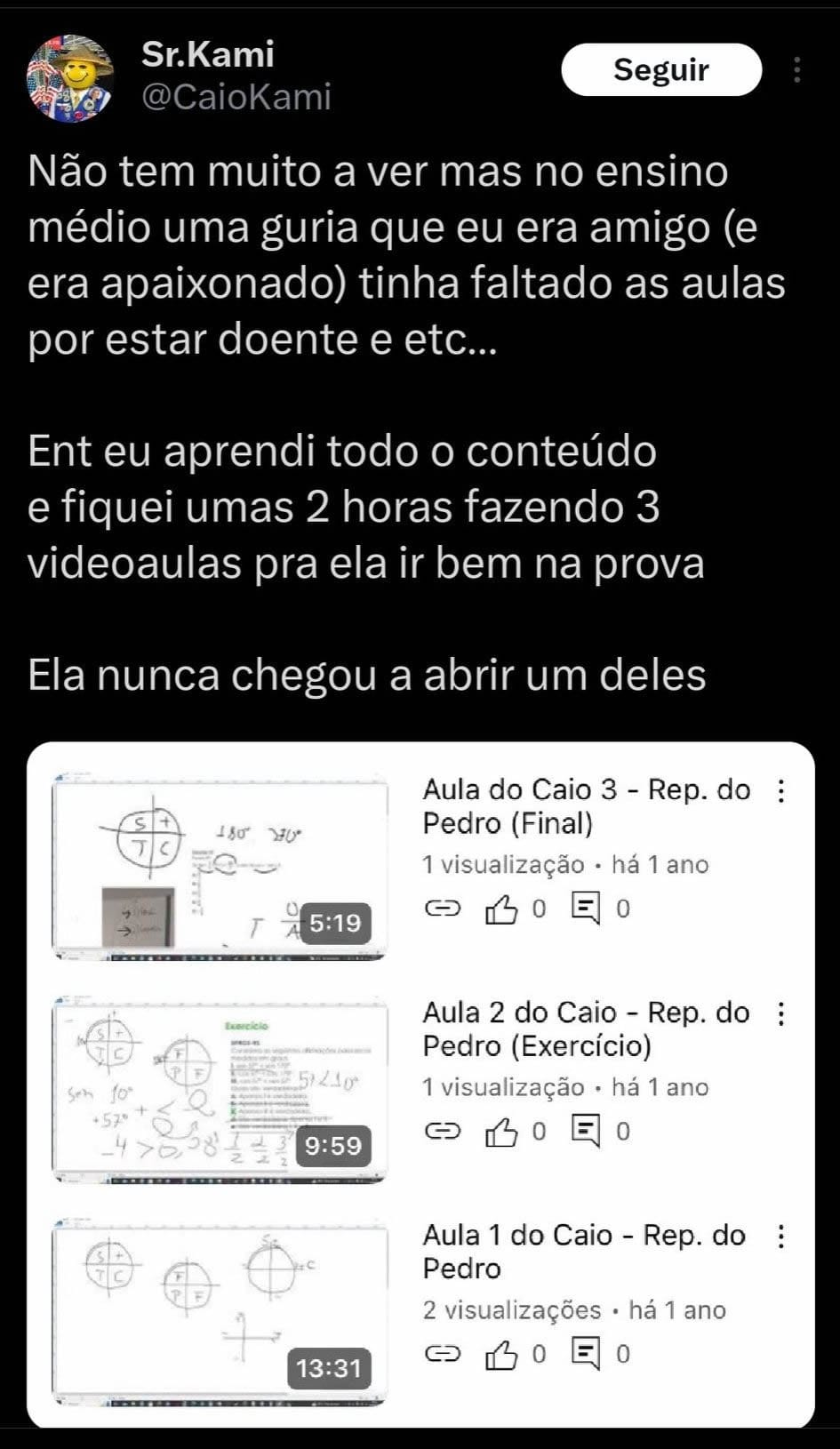 Quando o amor se transforma em videoaula ignorada!