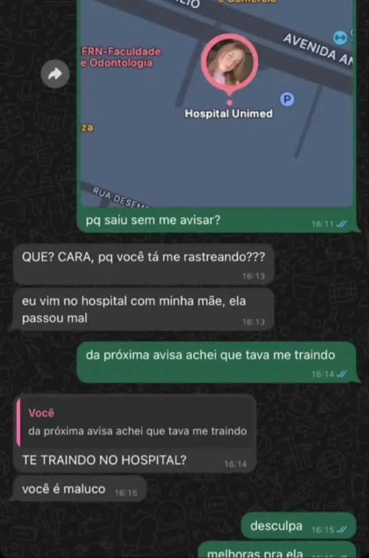 Rastreamento ativado: do hospital direto para o tribunal do ciúme! Rastreamento ativado: do hospital direto para o tribunal do ciúme!