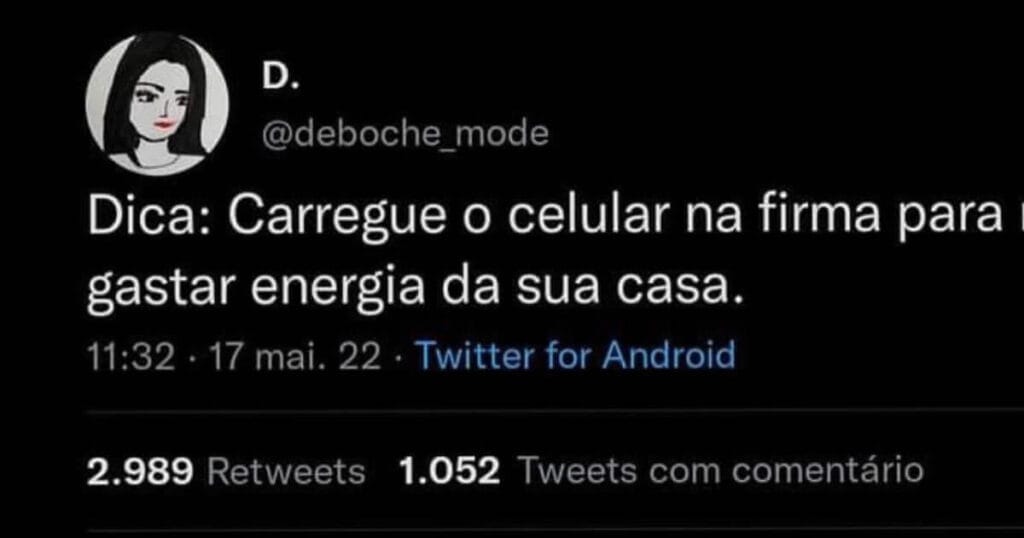Economia criativa: Carregando o celular e a risada no trabalho! Economia criativa: Carregando o celular e a risada no trabalho!